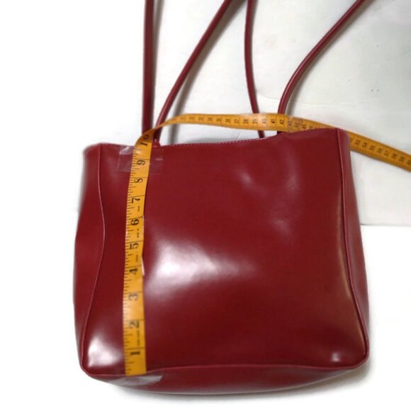 Estee Lauder Red Leather Shoulder Bag - Picture 3 of 9